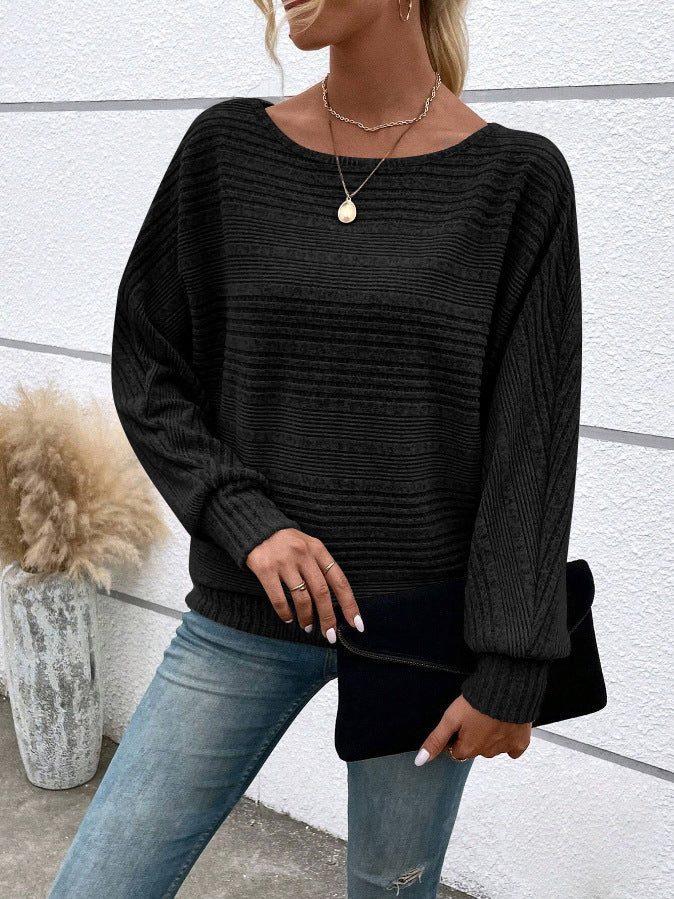 Women's Oversized Crewneck Long Sleeve Pullover Top