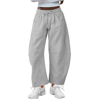 Drawstring Pocket Cropped Jogger Pants Casual Street Style