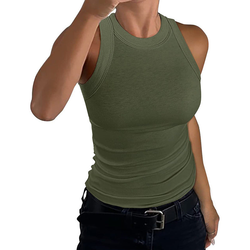 Women's Ribbed Racerback Tank Top Fitted Sleeveless Basic