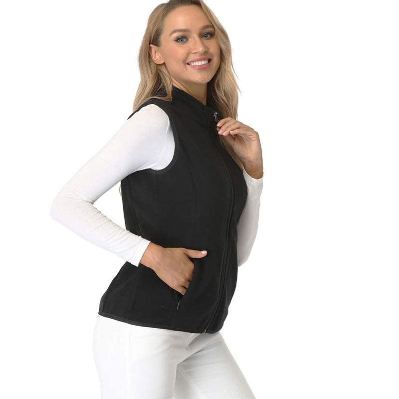 Women's Fleece Vest Zip Up Lightweight with Pockets