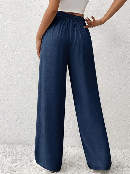 Women's Flowy High Waisted Wide Leg Casual Summer Pants
