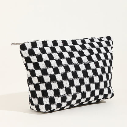 Wool Checkerboard Large Capacity Portable Storage Bag