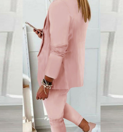 Women Two Piece Blazer Pants Matching Set