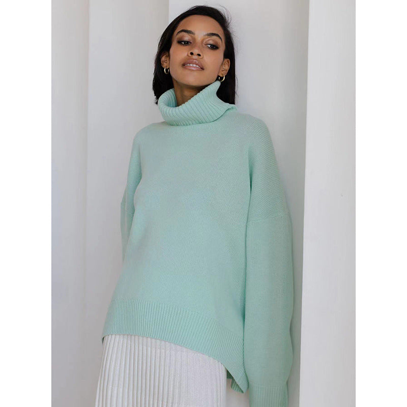 Women's Chunky Turtleneck Sweater Cozy Knit Pullover