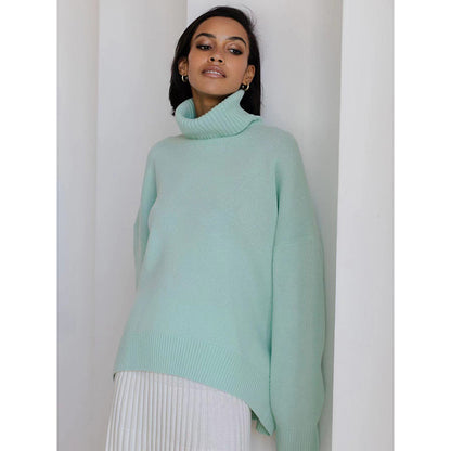 Women's Chunky Turtleneck Sweater Cozy Knit Pullover
