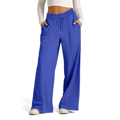 Wide Leg Sweatpants Women High Waisted Drawstring Pants
