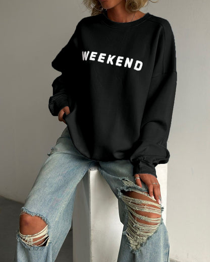 Women's Cozy Graphic Crewneck Sweatshirt Winter Fleece