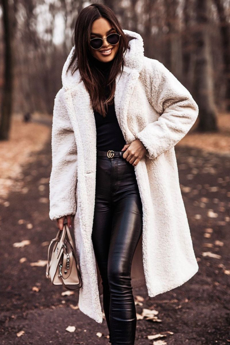Women's Oversized Teddy Long Hooded Winter Coat