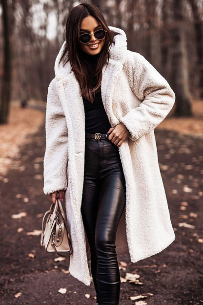 Women's Oversized Teddy Long Hooded Winter Coat