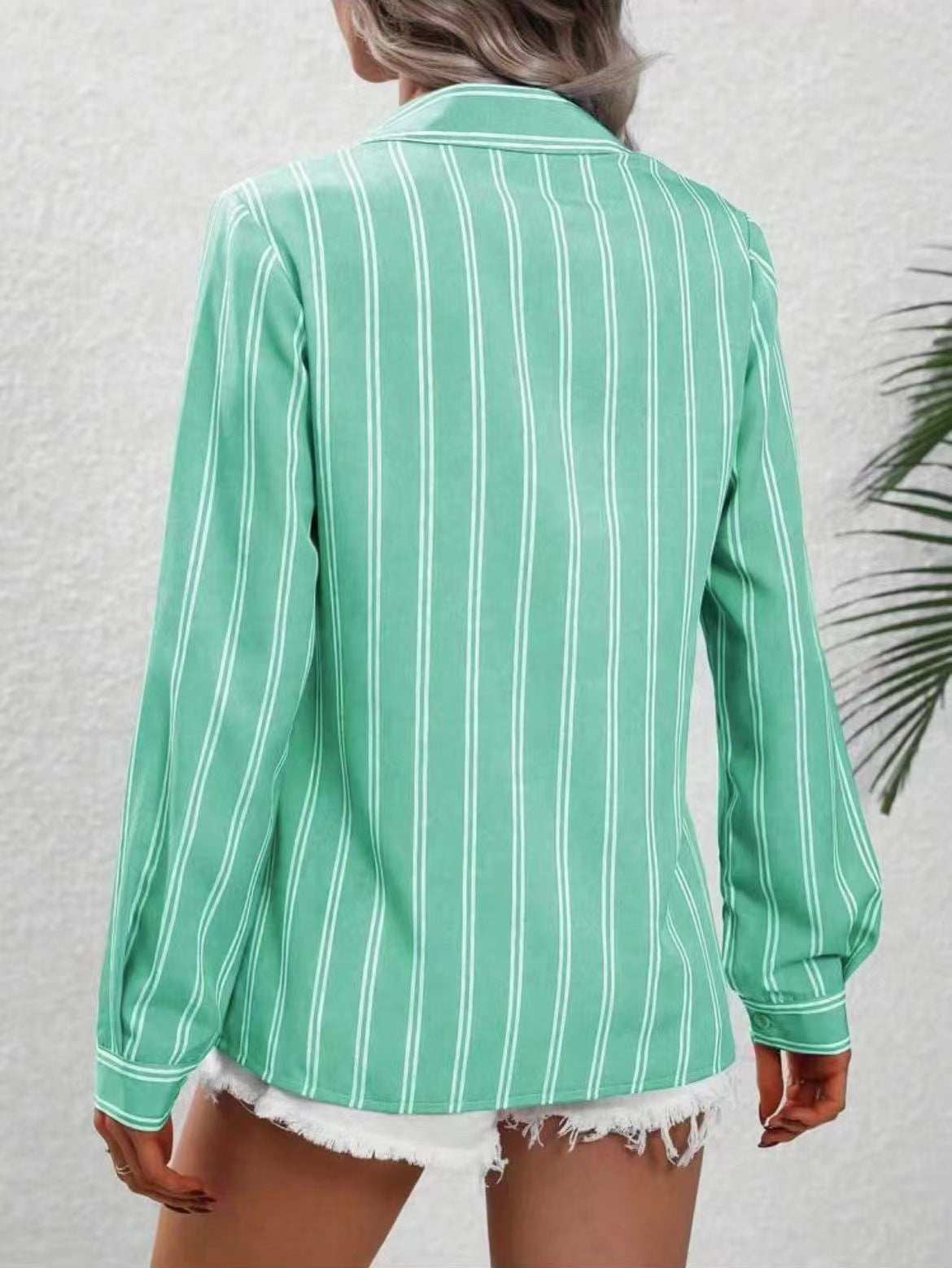 Women's Striped Long Sleeve Business Casual Shirt