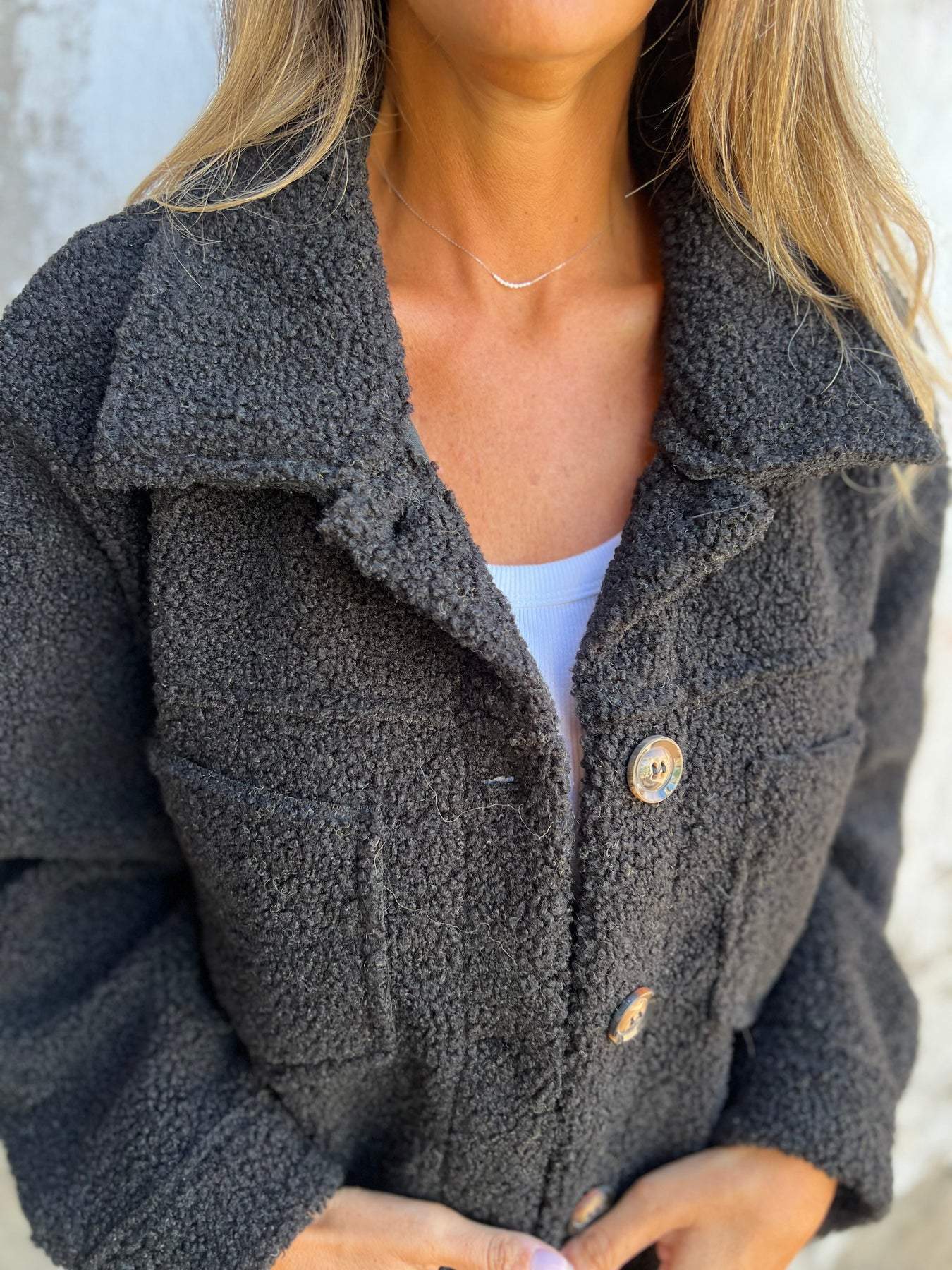 Women's Sherpa Shacket Button Front Jacket