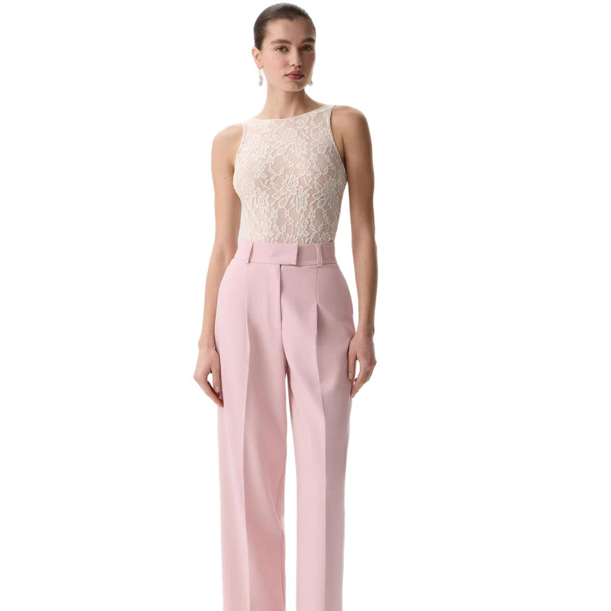 Floral Lace Sleeveless Bodysuit Sexy Mesh Tank Top