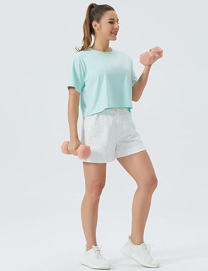 Women's High-Waisted Drawstring Sweat Shorts – Casual Lounge Shorts