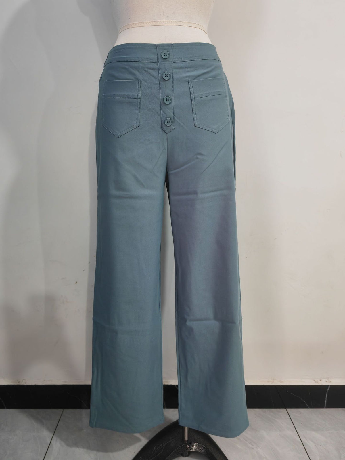 Women's High Waisted Straight Leg Pants with Pockets