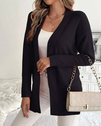 Plus Size Oversized Chunky Cardigan Open Front Pockets