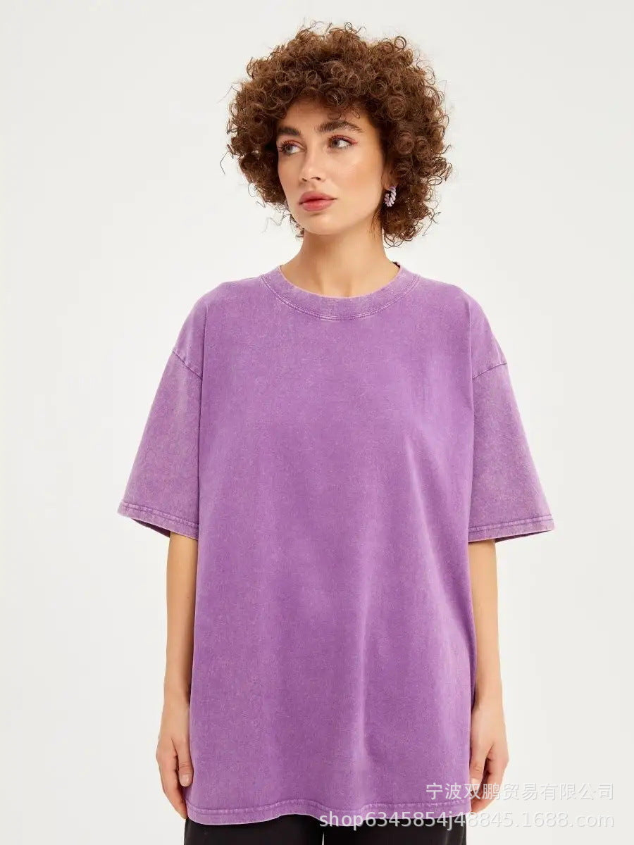 Women's Oversized Vintage Washed Cotton T-Shirt