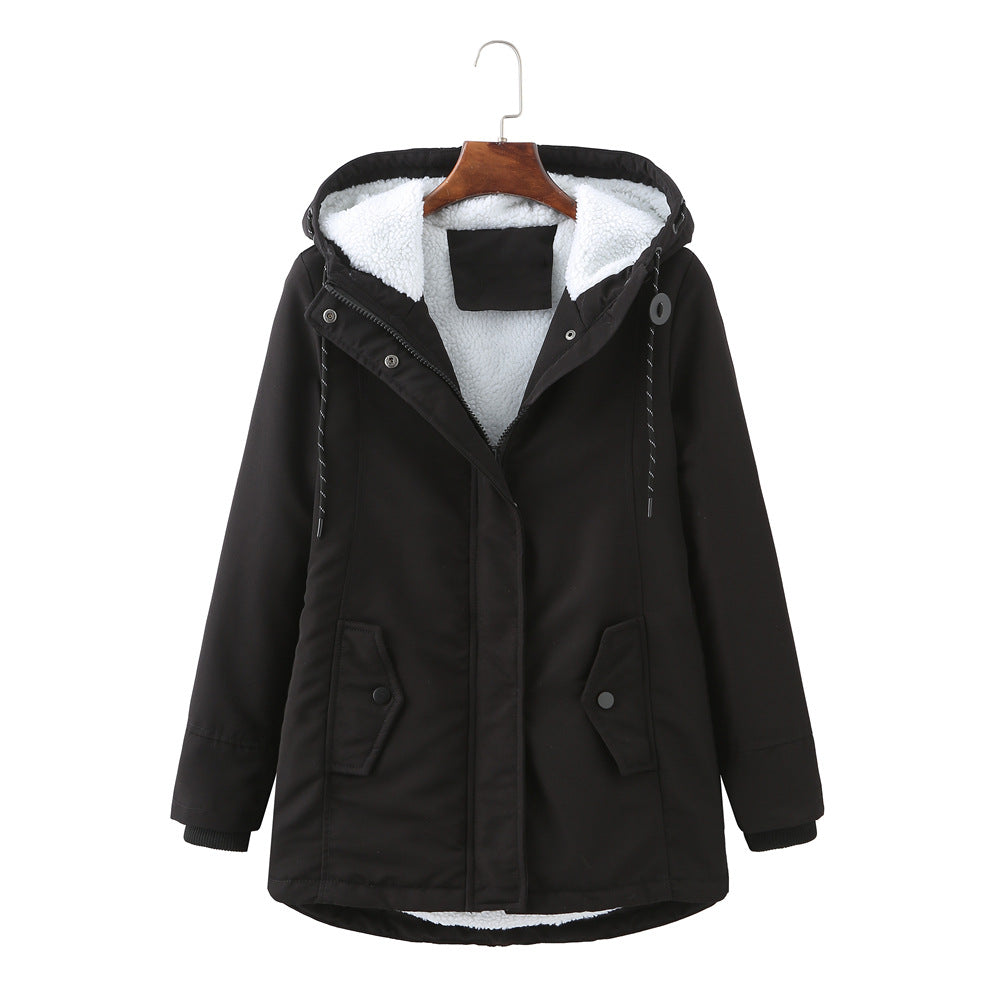 Women's Sherpa Lined Hooded Parka Plus Size Winter Coat