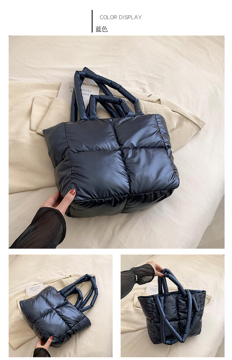 Light Down Cotton Padded Shoulder Padding Tote Bag