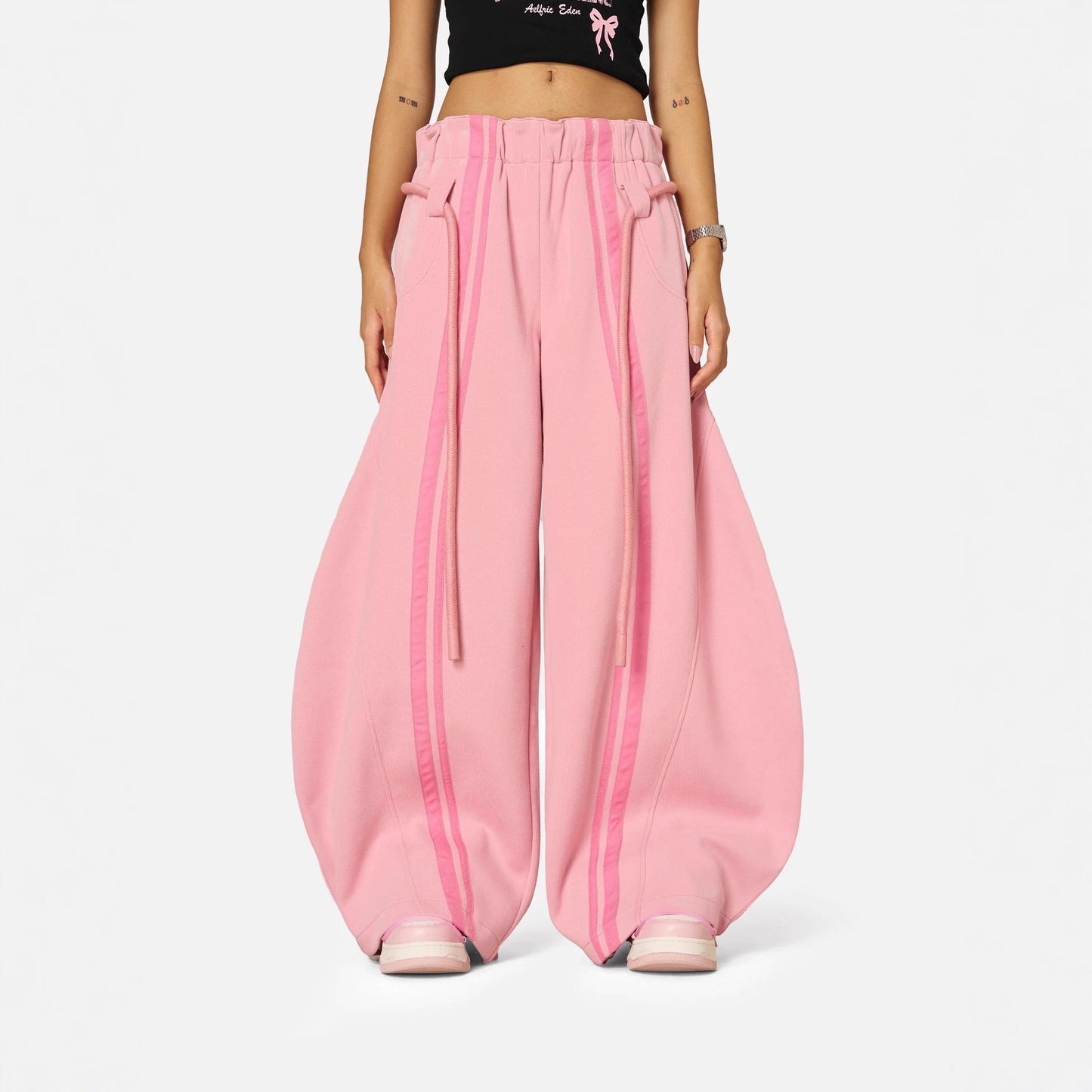 Women's Streetwear Baggy Wide Leg Drawstring Pants