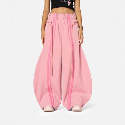 Women's Streetwear Baggy Wide Leg Drawstring Pants