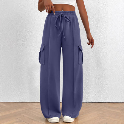 Women's Wide Leg Cargo Sweatpants with Pockets