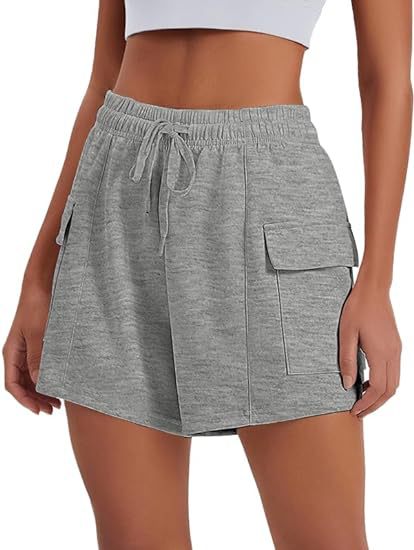 Women's High-Waisted Drawstring Cargo Shorts – Casual Summer Shorts