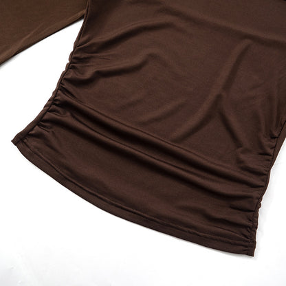 Sexy Sheer Mesh Mock Neck Long Sleeve Crop Top