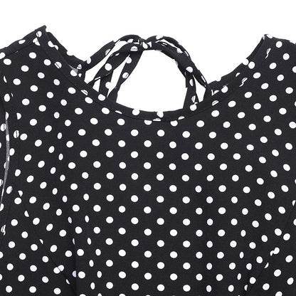 Women’s Polka Dot Sleeveless Maxi Dress Backless Summer