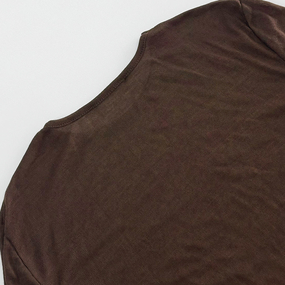 Women's Fitted Sheer Long Sleeve Layering Top