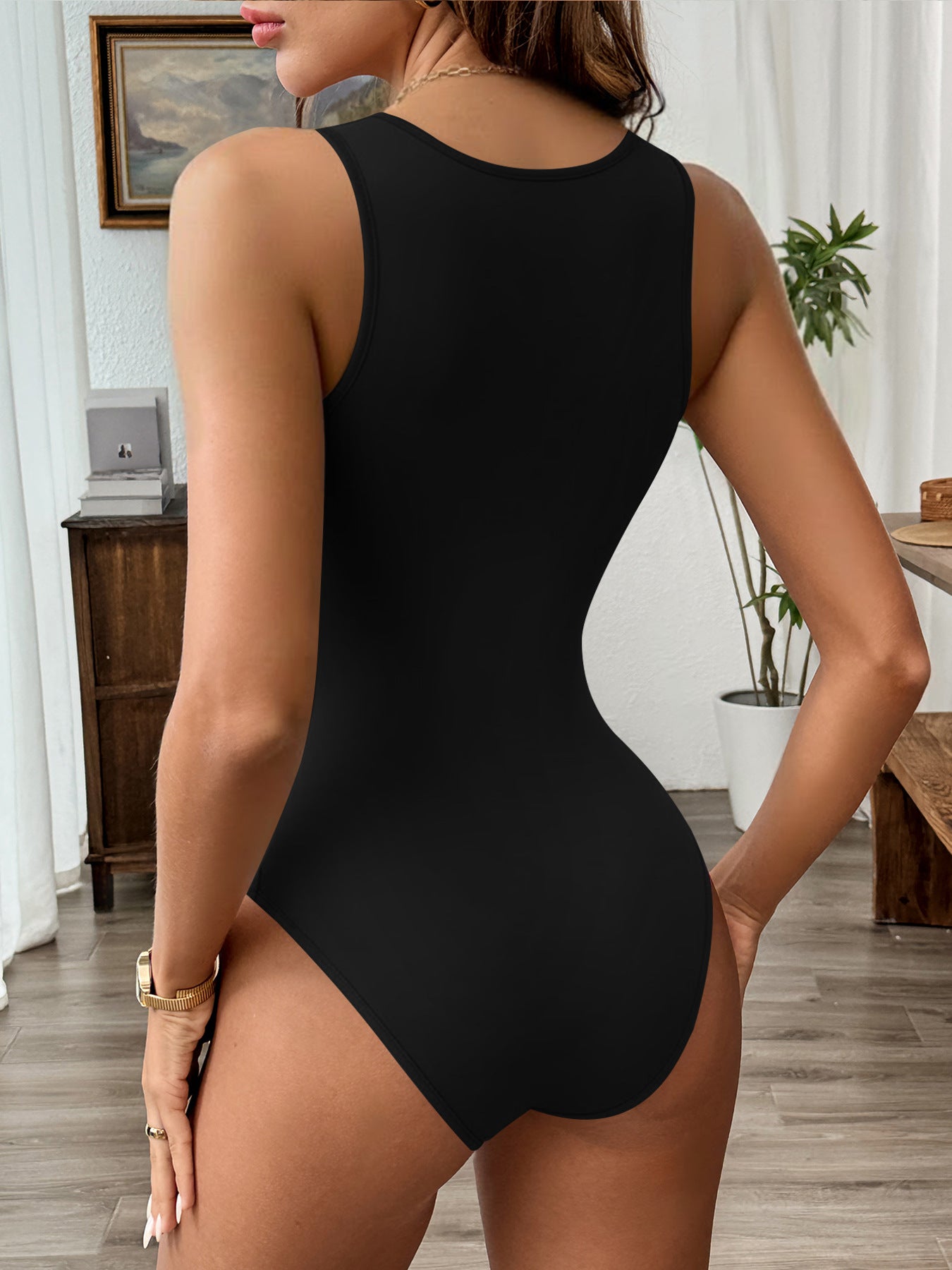 Halter Deep V Bodysuit Backless Summer Sexy Top