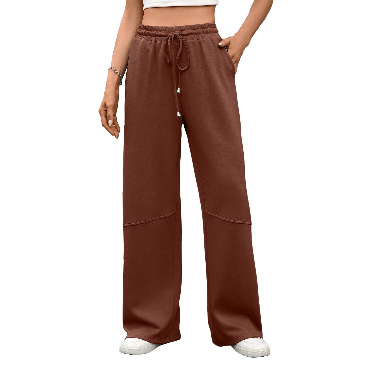 Women's Wide Leg Lounge Pants Drawstring Waist Pockets