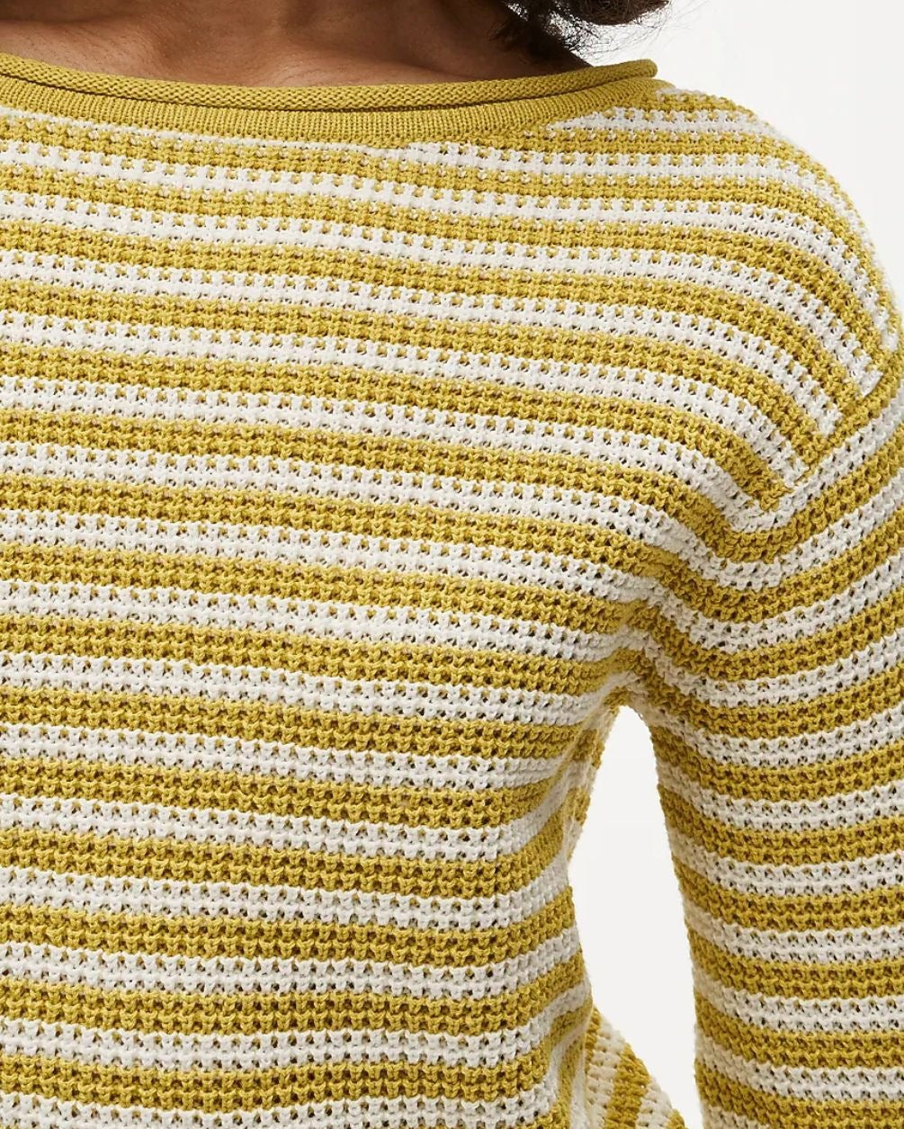 Striped Knit Sweater Round Neck Loose Pullover