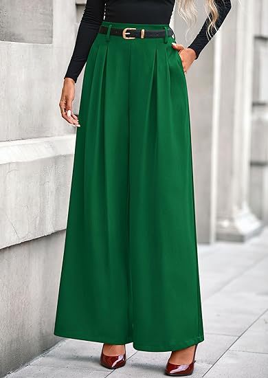High Waist Wide Leg Dress Pants Business Casual Trousers