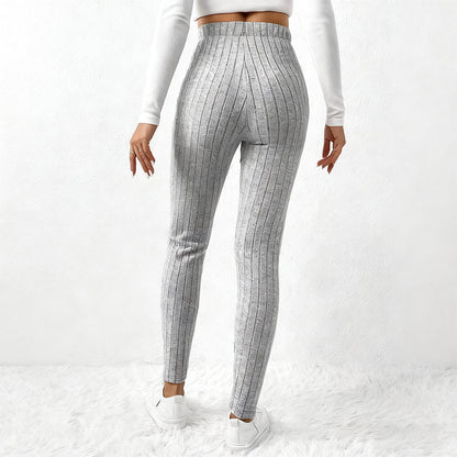 Women's Ribbed High Waisted Yoga Leggings Butt Lifting
