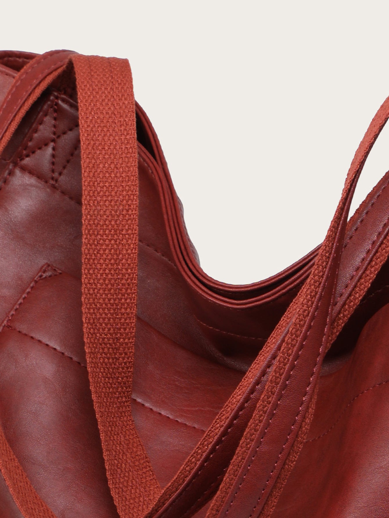 Vintage Soft Leather Tote Bag with Pocket Large Capacity