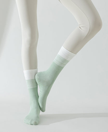 Womens Stripe Grip Pilates Socks Non Slip Yoga Socks
