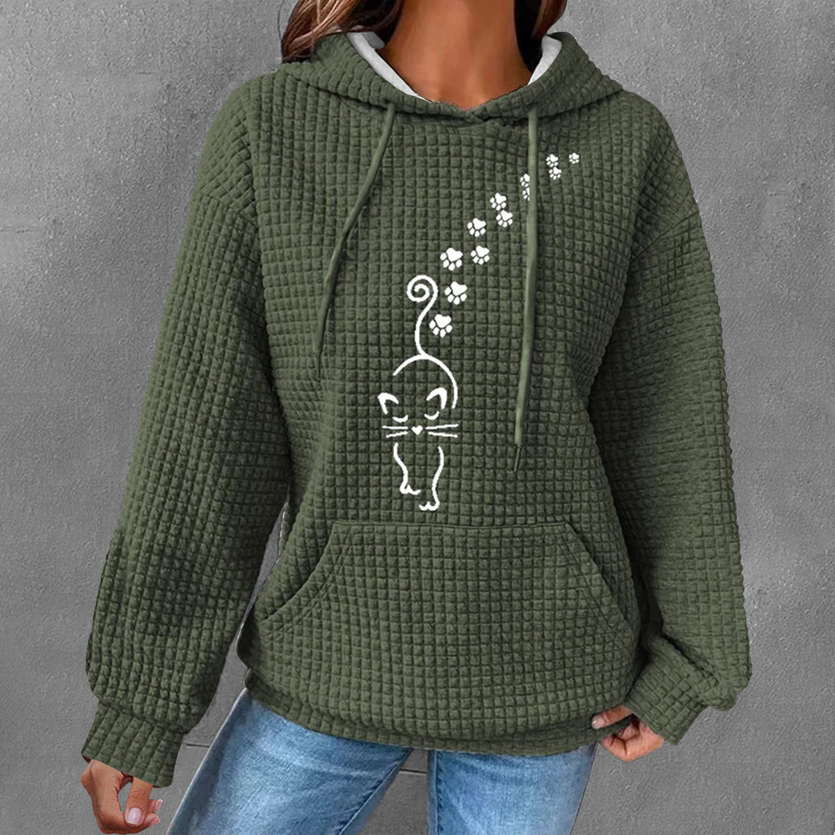 Women's Oversized Waffle Knit Christmas Hoodie