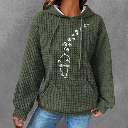 Women's Oversized Waffle Knit Christmas Hoodie