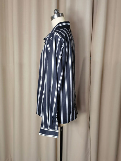 Women's Striped Long Sleeve Business Casual Shirt
