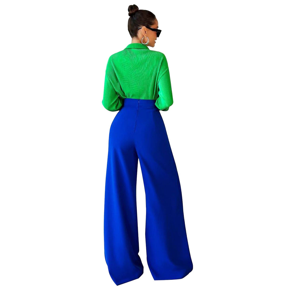 Women's High Waist Wide Leg Pants Flowy Loose Casual