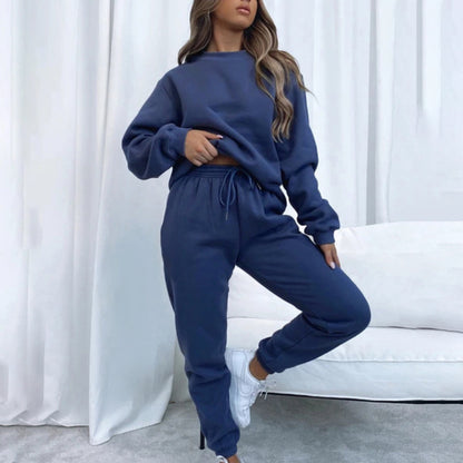Fleece Sweatshirt and Jogger Pants Two Piece Set