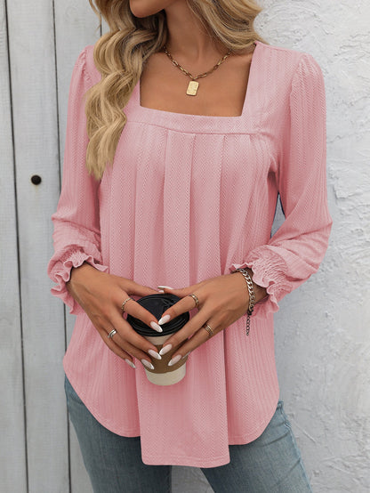 Square Neck Long Sleeve T-Shirt for Women
