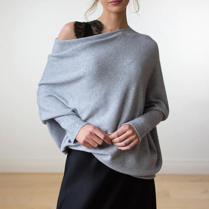 Women's Oversized Crew Neck Soft Knit Pullover Sweater