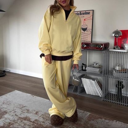 Women's Oversized Half Zip Sweatshirt Sweatpants Lounge Set