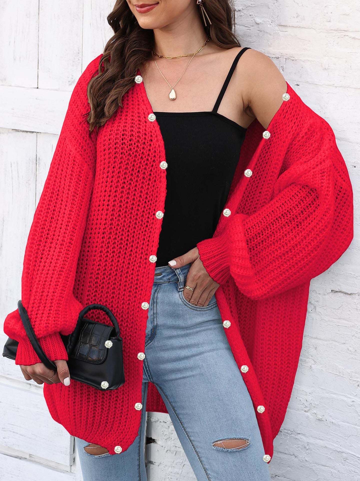 Women's Thick Coat Thick Needle Woven Cardigan Loose Lazy Style Casual Sweater