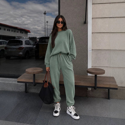 Women's Oversized 2 Piece Sweatshirt Jogger Set