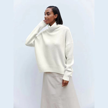 Women's Chunky Turtleneck Sweater Cozy Knit Pullover