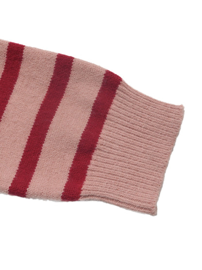 Striped Knit Cardigan Button Front Christmas Sweater