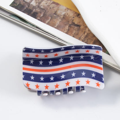 4th of July American Flag Hair Claw Clip USA