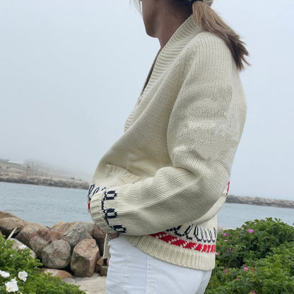 Women's Nautical Graphic Knit Cardigan Sweater